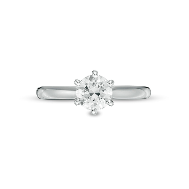 Main Image 4 of 1 CT. Certified Diamond Solitaire Engagement Ring in 14K White Gold (I/VS2)
