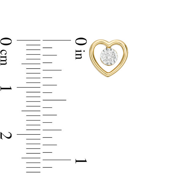 1/10 CT. T.W Diamond Solitaire Heart-Shaped Stud Earrings in 10K Gold 1/10 CT. T.W Diamond Solitaire Heart-Shaped Stud Earrings in 10K Gold