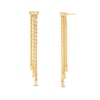 Thumbnail Image 1 of Made in Italy Bar and Triple Tapered Chain Drop Earrings in 14K Gold