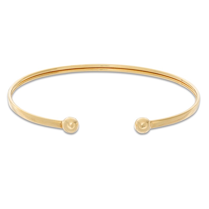 Main Image 1 of Made In Italy Double Ball Flat Cuff in 14K Gold