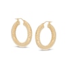 Thumbnail Image 0 of Made in Italy 20.0mm Diamond-Cut Tube Hoop Earrings in 14K Gold