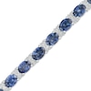 Thumbnail Image 0 of Oval Lab-Created Ceylon Sapphire and Diamond Accent Bracelet in Sterling Silver - 7.25"