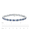 Thumbnail Image 2 of Oval Lab-Created Ceylon Sapphire and Diamond Accent Bracelet in Sterling Silver - 7.25"