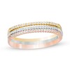 Thumbnail Image 1 of 1/6 CT. T.W. Diamond Stackable Band Set in 10K Tri-Tone Gold