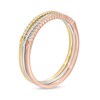 Thumbnail Image 3 of 1/6 CT. T.W. Diamond Stackable Band Set in 10K Tri-Tone Gold