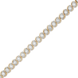 1/2 CT. T.W. Diamond "S" Tennis Bracelet in 10K Two-Tone Gold