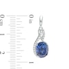 Thumbnail Image 1 of Oval Lab-Created Ceylon and White Sapphire Swirl Drop Earrings in Sterling Silver