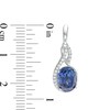 Thumbnail Image 1 of Oval Lab-Created Ceylon and White Sapphire Swirl Drop Earrings in Sterling Silver