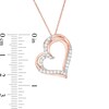 Thumbnail Image 2 of 1/2 CT. T.W. Diamond Tilted Heart Pendant in 10K Rose Gold