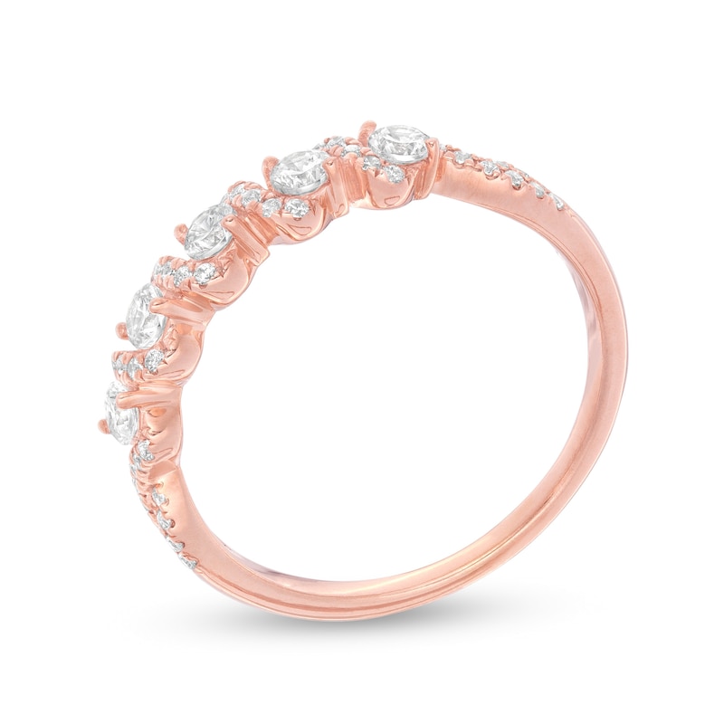 Main Image 2 of 1/2 CT. T.W. Diamond Spiral Ring in 14K Rose Gold