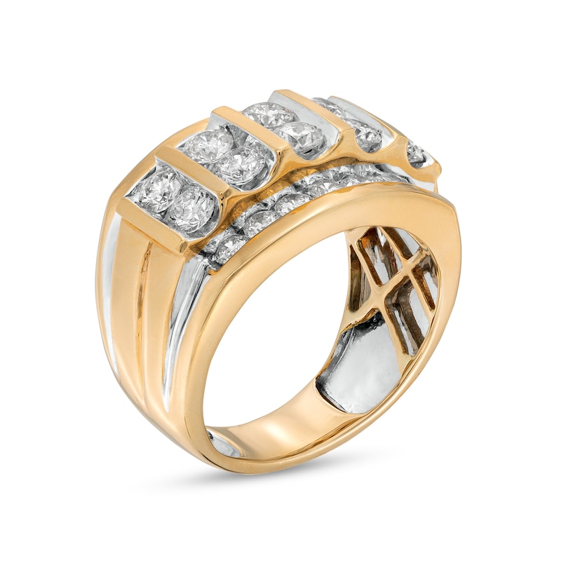Main Image 3 of Men's 3 CT. T.W. Diamond Column Wedding Band in 14K Gold