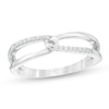 Thumbnail Image 0 of 1/20 CT. T.W. Diamond Interlocking Loops Midi Ring in Sterling Silver - Size 4
