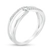 Thumbnail Image 1 of 1/20 CT. T.W. Diamond Interlocking Loops Midi Ring in Sterling Silver - Size 4