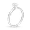 Thumbnail Image 2 of 1/2 CT. Certified Oval Diamond Solitaire Engagement Ring in 14K White Gold (I/I1)