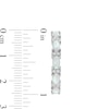 Thumbnail Image 2 of Oval Lab-Created Opal and White Sapphire Duo Alternating Hoop Earrings in Sterling Silver