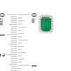 Thumbnail Image 1 of Emerald-Cut Lab-Created Emerald and White Sapphire Octagonal Frame Stud Earrings in Sterling Silver with 14K Gold Plate