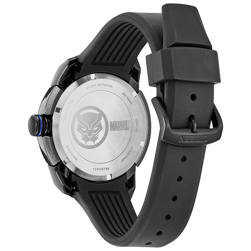 Main Image 3 of Men's Citizen Eco-Drive® Black Panther Black IP Strap Watch with Black Dial (Model: AW1615-05W)