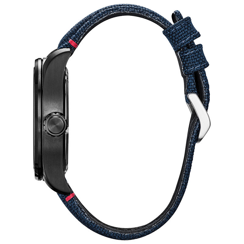 Main Image 2 of Men's Citizen Eco-Drive® Marvel Heroes Grey IP Strap Watch with Blue Dial (Model: AW2037-04W)