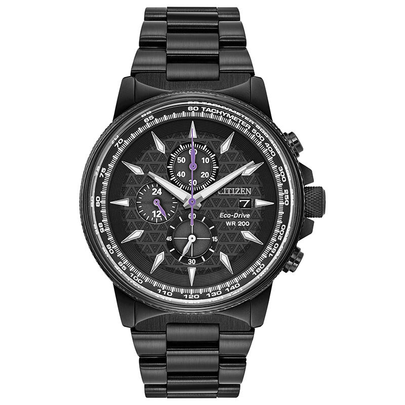 Main Image 1 of Men's Citizen Eco-Drive® Black Panther Chronograph Black IP Watch with Black Dial (Model: CA0297-52W)