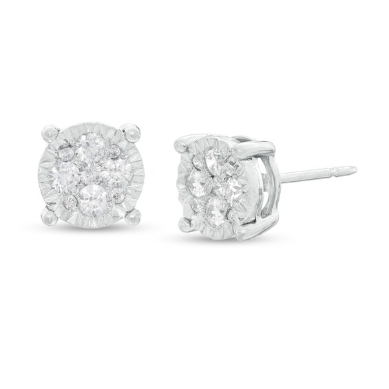 1/2 CT. T.W. Composite Diamond Stud Earrings in 10K White Gold 1/2 CT. T.W. Composite Diamond Stud Earrings in 10K White Gold