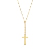 Thumbnail Image 1 of Made in Italy Cross and Mirror Flat-Link Chain "Y" Necklace in 14K Gold