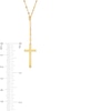 Thumbnail Image 2 of Made in Italy Cross and Mirror Flat-Link Chain "Y" Necklace in 14K Gold