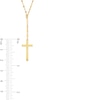 Thumbnail Image 3 of Made in Italy Cross and Mirror Flat-Link Chain "Y" Necklace in 14K Gold