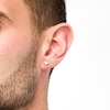 Thumbnail Image 2 of Men's 1/10 CT. T.W. Concave Square Multi-Diamond Stud Earrings in 10K Gold