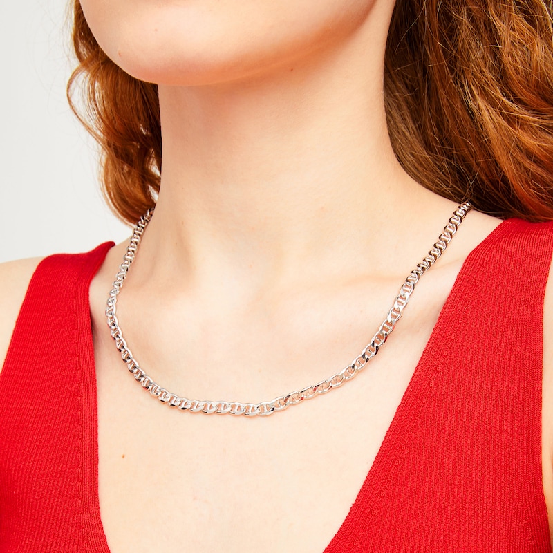 Main Image 2 of 5.7mm Mariner Chain Necklace in Solid Sterling Silver  - 22"