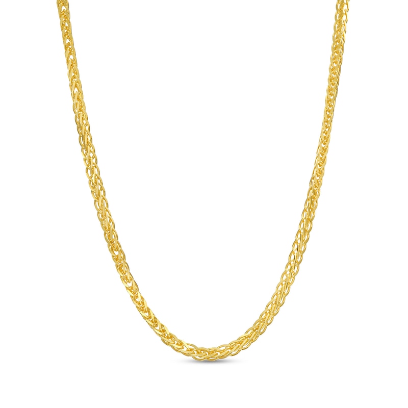 Main Image 1 of Men's 1.25mm Diamond-Cut Wheat Chain Necklace in Solid 14K Gold - 18"
