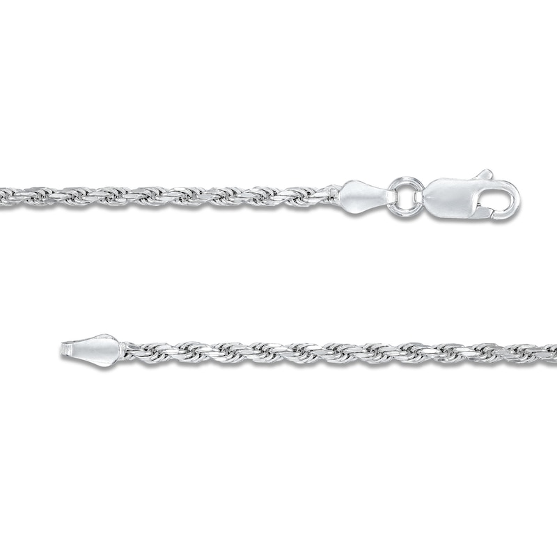 Main Image 3 of 2.2mm Rope Chain Bracelet in Solid Sterling Silver  - 8.5"