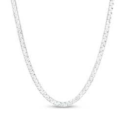 Men's 3.6mm Diamond-Cut Solid Box Chain Necklace in Sterling Silver - 22&quot;