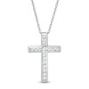 Thumbnail Image 1 of 1/5 CT. T.W. Diamond Cross Pendant in 10K White Gold