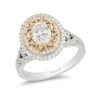 Thumbnail Image 1 of Enchanted Disney Aladdin 1-1/2 CT. T.W. Oval Diamond Double Frame Engagement Ring in 14K Two-Tone Gold
