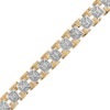Thumbnail Image 0 of Men's 1/2 CT. T.W. Diamond Art Deco Pyramid Chain Link Bracelet in 10K Two-Tone Gold - 8.5"