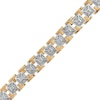 Thumbnail Image 1 of Men's 1/2 CT. T.W. Diamond Art Deco Pyramid Chain Link Bracelet in 10K Two-Tone Gold - 8.5"