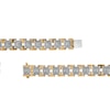 Thumbnail Image 2 of Men's 1/2 CT. T.W. Diamond Art Deco Pyramid Chain Link Bracelet in 10K Two-Tone Gold - 8.5"