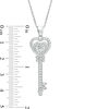 Thumbnail Image 3 of Lab-Created White Sapphire Heart-Top Key Pendant in Sterling Silver