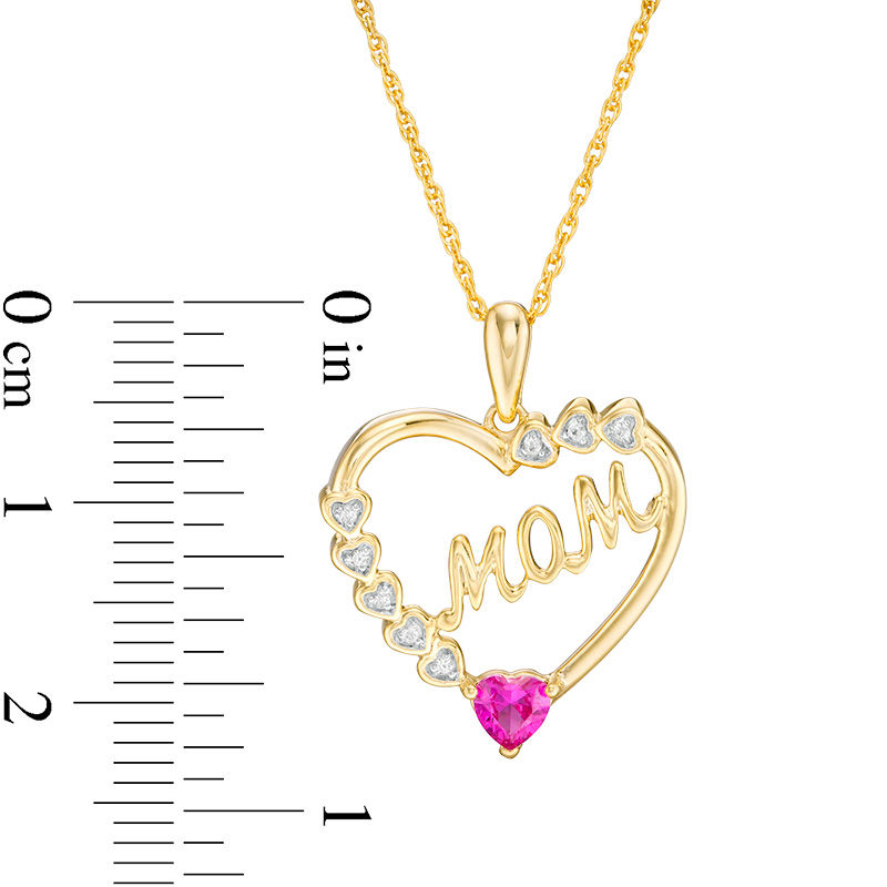 0.21 Cttw Jewel Zone US Simulated Ruby Love Heart Pendant Necklace in 14k Gold Over Sterling Silver