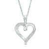 Thumbnail Image 1 of Diamond Accent Loop Heart Pendant in Sterling Silver