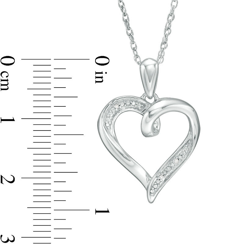 Main Image 2 of Diamond Accent Loop Heart Pendant in Sterling Silver