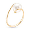 Thumbnail Image 2 of IMPERIAL® 9.5-10.0mm Freshwater Cultured Pearl Swirl Bypass Ring in 14K Gold