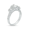 Thumbnail Image 2 of 1-1/2 CT. T.W. Certified Emerald-Cut Diamond Past Present Future® Vintage-Style Engagement Ring in 14K White Gold (I/SI2)