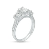 Thumbnail Image 3 of 1-1/2 CT. T.W. Certified Emerald-Cut Diamond Past Present Future® Vintage-Style Engagement Ring in 14K White Gold (I/SI2)