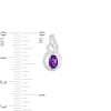 Thumbnail Image 4 of Oval Amethyst and White Lab-Created Sapphire Swirl Pendiant and Stud Earrings Set in Sterling Silver