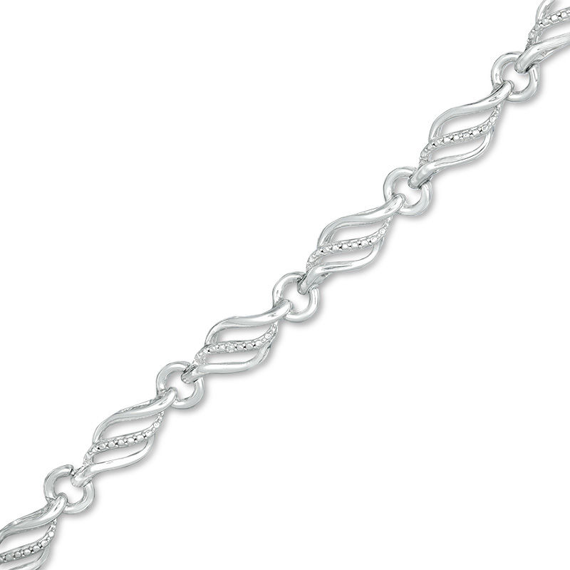 Diamond Accent Flame Bracelet in Sterling Silver 7.5