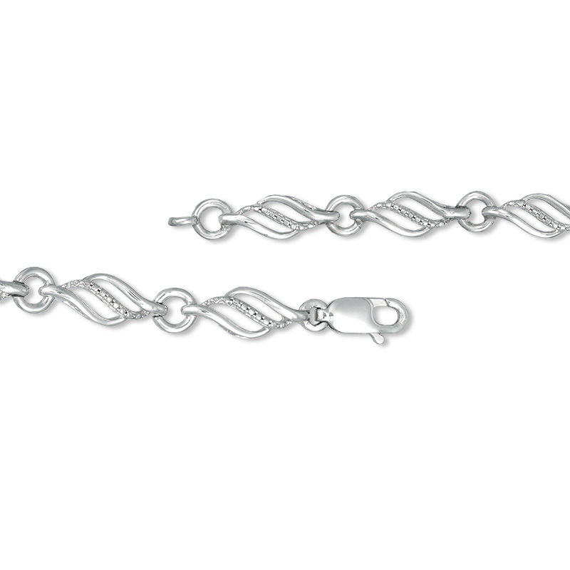 Diamond Accent Flame Bracelet in Sterling Silver - 7.5"