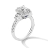 Thumbnail Image 3 of Vera Wang Love Collection 2-3/4 CT. T.W. Certified Emerald-Cut Diamond Frame Engagement Ring in 14K White Gold (I/SI2)