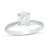 Thumbnail Image 0 of 1-1/2 CT. Certified Oval Diamond Solitaire Engagement Ring in 14K White Gold (I/I1)
