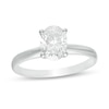 Thumbnail Image 1 of 1-1/2 CT. Certified Oval Diamond Solitaire Engagement Ring in 14K White Gold (I/I1)